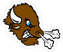 Bison Head Mascot Sticker