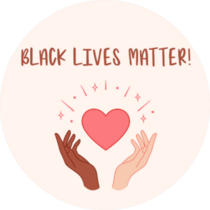 Black Lives Matter Hands Holding Red Heart Illustration Sticker