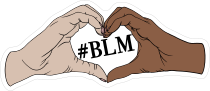 Black Lives Matter Heart Hands Sticker