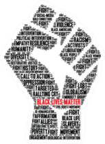 Black Lives Matter Word Cloud Fist Sticker