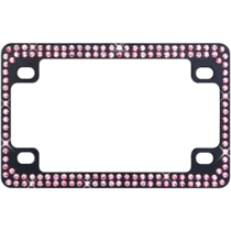 Black Metal Motorcycle Frame with Double Row Pink Crystals