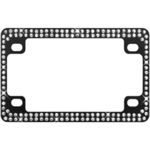 Black Metal Motorcycle Frame with Double Row White Crystals