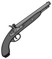 Black Powder Gun Illustration Sticker