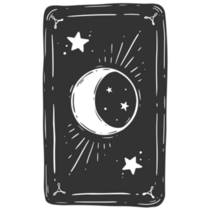 Black Tarot Card With Moon And Star Sticker