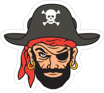 Blackbeard Pirate Mascot Sticker