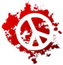 Blood Spatter Peace Sign Sticker