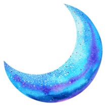 Blue Celestial Moon Watercolor Sticker