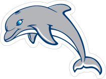 Blue Eyed Dolphin Mascot Sticker