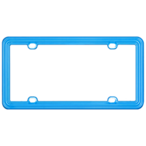 Blue Green Plastic License Plate Frame