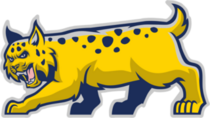 Blue/Yellow Bobcat Mascot