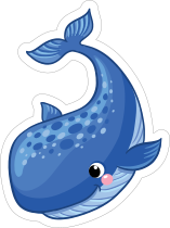 Blushing Blue Whale Sticker