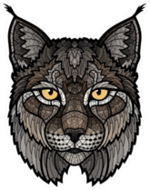 Bobcat Lynx Mascot Isolated Head Sticker