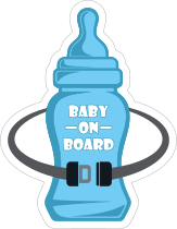 Bottle and Seat Belt Baby on Board Sticker