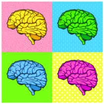 Brain Pop Art Four Illustrations Sticker