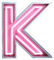 Bright Neon Font Letter K Sticker