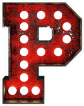 Broadway Style Light Bulb Font Letter P Sticker