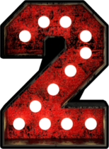 Broadway Style Light Bulb Font Number 2 Sticker