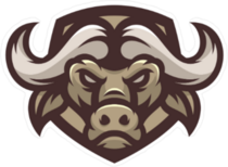 Brown Buffalo Head Mascot Sticker