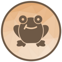 Brown Frog Coin Sticker