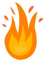 Bursting Flames Sticker