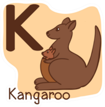 Capital Letter "k" Kangaroo Sticker