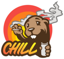 Cartoon beaver Chill Sticker