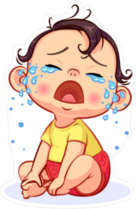 Cartoon Crying Baby Sticker