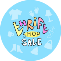 Cartoon Doodle Thrift Shop Sale Lettering Sticker