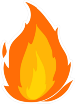 Cartoon Flame Sticker