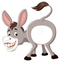 Cartoon Funny Donkey Mascot Sticker