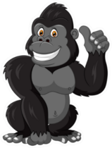 Cartoon Funny Gorilla Giving Thumb Up Sticker