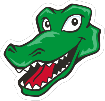 Cartoon Gator Head Mascot Sticker