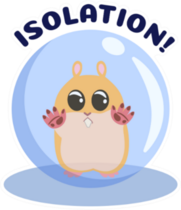 Cartoon Ginger Hamster Locked In Ball, Isolation Sticker