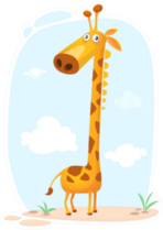 Cartoon Giraffe Character Sticker