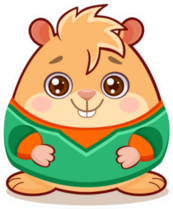 Cartoon Illustration Of Cute Geek Hamster Sticker