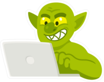 Cartoon Internet Troll Meme Sticker