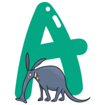 Cartoon Letter A For Aardvark Sticker