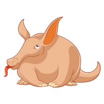 Cartoon Smiling Aardvark Sticker