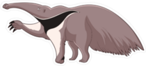 Cartoon Smiling Anteater Sticker