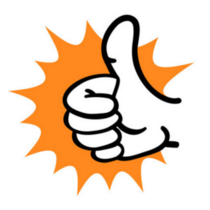 Cartoon Thumb Up Gesture Icon Sticker