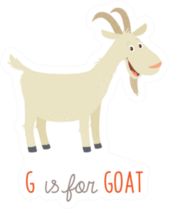 Cartoon White Goat. G Is For Goat Sticker