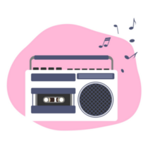 Cassette Recorder Retro 90s Boombox Sticker