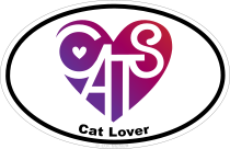 Cat Lover's Heart® Oval Sticker