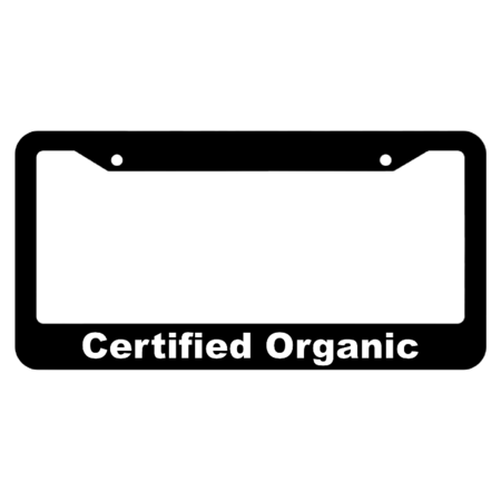 Certified Organic License Plate Frame