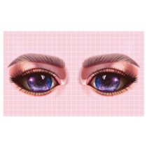 Character Cartoon Eyes On Pink Sticker