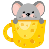 Cheese Cup Mouse Sticker