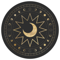 Chic Golden Luxurious Sun And Moon Phases Sticker