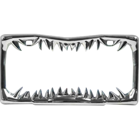 Chrome Jaws and Teeth License Plate Frame