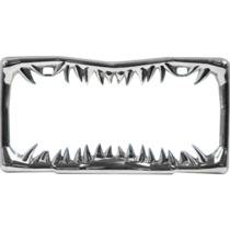 Chrome Jaws and Teeth License Plate Frame