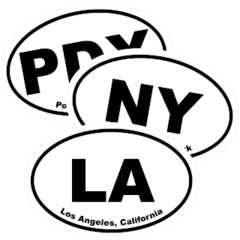 City Oval Stickers and Decals - U.S. Cities